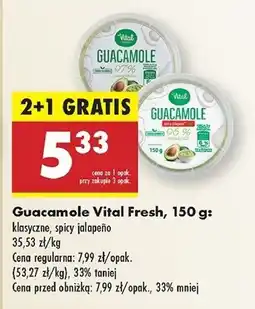 Biedronka Guacamole spicy jalapeno Vital Fresh oferta