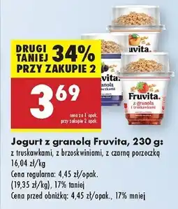 Biedronka Jogurt z porzeczkami granolą Fruvita oferta