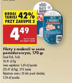 Biedronka Filety z makreli w sosie pomidorowym Marinero oferta