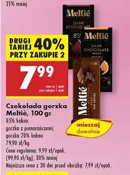 Biedronka Czekolada gorzka 70% Meltie oferta