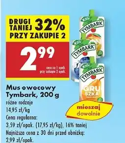 Biedronka Mus gruszka-jabłko-banan Tymbark oferta
