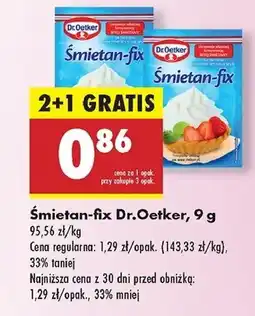 Biedronka Śmietan-fix Dr. Oetker oferta