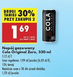 Biedronka Napój Cola Original Zero oferta