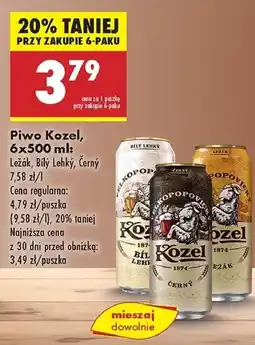 Biedronka Piwo Kozel Bily Lehky oferta