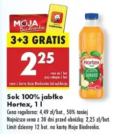 Biedronka Sok jabłkowy 100% Hortex oferta