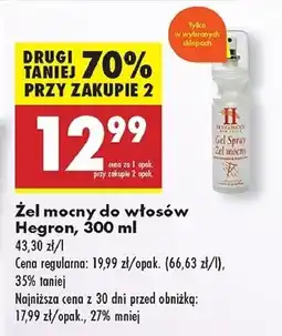 Biedronka Żel do włosów w sprayu mocny Hegron New Style oferta