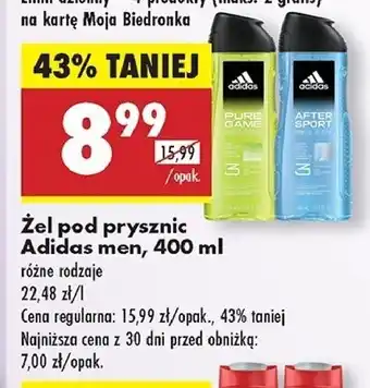 Biedronka Żel pod prysznic Adidas Men After Sport oferta