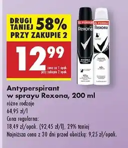 Biedronka Antyperspirant black + white Rexona Invisible oferta