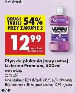 Biedronka Płyn do płukania ust clean mint Listerine Total Care oferta