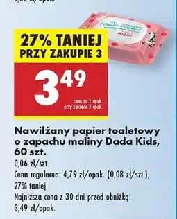 Biedronka Papier toaletowy nawilżany malina Dada oferta