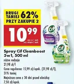 Biedronka Spray uniwersalny zielona herbata i eukaliptus Cif Cleanboost oferta