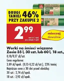 Biedronka Worki na śmieci 60 l Zosia Samosia oferta
