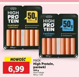 Lidl Parówki z kurczaka wysokoproteinowe Pikok oferta