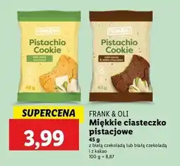 Lidl Ciastko pistacjowe z kakao i białą czekoladą Frank&Oli oferta