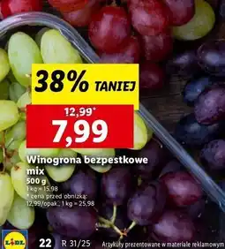Lidl Winogrona bezpestkowe miks oferta