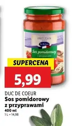 Lidl Sos pomidorowy Duc De Coeur oferta