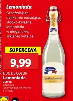 Lidl Lemoniada cytrynowo- limonkowa Duc De Coeur oferta