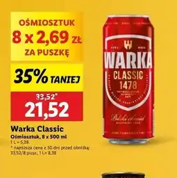 Lidl Piwo Warka oferta