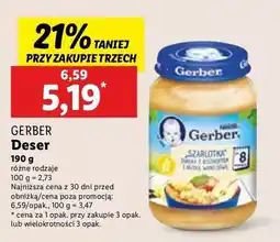 Lidl Deserek szarlotka jabłka z biszkoptem i nutką waniliową Gerber oferta