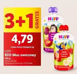 Lidl Mus owocowy jabłka-truskawki-banany Hipp Hippis oferta