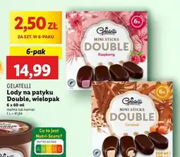 Lidl Lody mini sticks raspberry caramel Gelatelli oferta