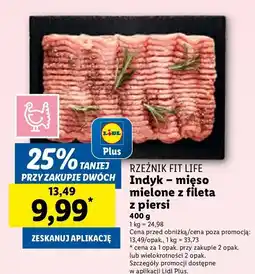 Lidl Mięso mielone z fileta z piersi indyka Rzeźnik Fit Life oferta