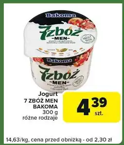 Carrefour Express Jogurt 7 zbóż men Bakoma oferta