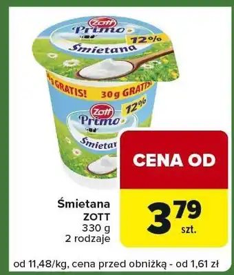 Carrefour Express Śmietana Zott oferta