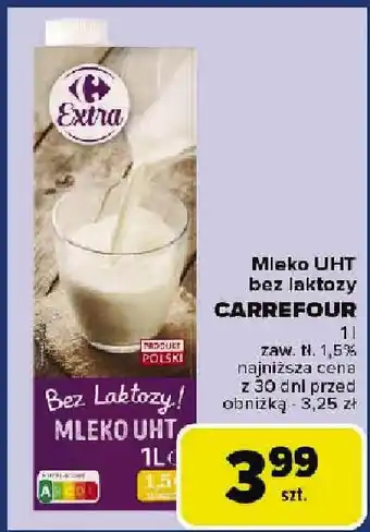 Carrefour Mleko UHT bez laktozy Carrefour oferta