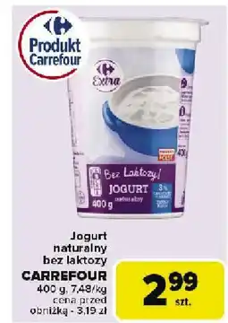 Carrefour Market Jogurt naturalny bez laktozy Carrefour oferta