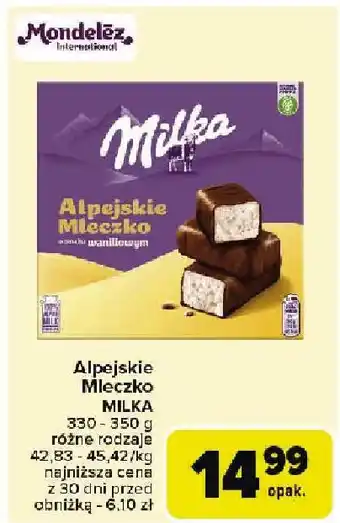 Carrefour Czekolada Alpejskie Mleczko Milka oferta