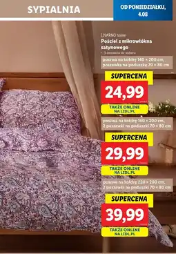 Lidl Pościel z mikrowłókna satynowego 220 x 200 cm + 2 70 80 Livarno Home oferta