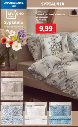 Lidl Poszewki na poduszki bawełna renforce 40 x cm Livarno Home oferta
