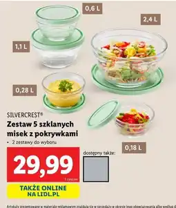 Lidl Miski z pokrywkami 180 ml + 280 600 1.1 l 2.4 Silvercrest oferta
