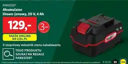 Lidl Akumulator litowo-jonowy 20v Parkside oferta