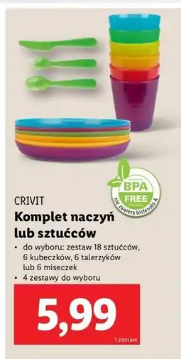 Lidl Komplet naczyń i sztućców Crivit oferta