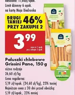 Biedronka Paluszki chlebowe grissini z otrębami Pano oferta