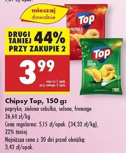Biedronka Chipsy fromage Top Chips oferta