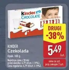 ALDI Batoniki z mlecznej czekolady nadzieniem mlecznym Kinder Chocolate oferta
