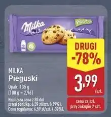 ALDI Ciastka z kawałkami czekolady Milka Pieguski oferta