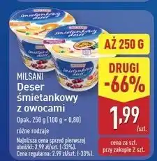 ALDI Deser śmietankowy z owocami ogrodowymi Milsani oferta