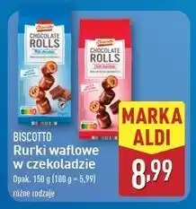 ALDI Rurki waflowe w czekoladzie gorzkiej Biscotto oferta