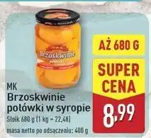 ALDI Brzoskwinie połówki w lekkim syropie M&K oferta