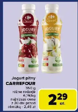 Carrefour Jogurt pitny Carrefour żurawina oferta