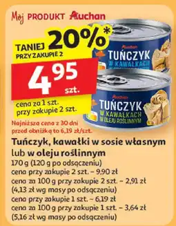 Auchan Tuńczyk w oleju roślinnym Auchan oferta