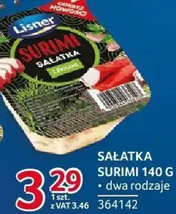Selgros Sałatka surimi dwa rodzaje Lisner oferta