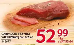 Selgros Carpaccio z szynki wieprzowej ZMB Białystok oferta