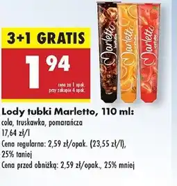 Biedronka Lody tubki Marletto oferta