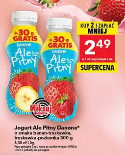 Lewiatan Jogurt Ale Pitny Danone banan-truskawka, truskawka-poziomka 300g oferta