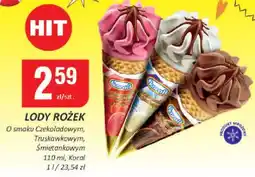 Chorten Lody Rożek o smaku Czekoladowym, Truskawkowym, Śmietankowym Koral oferta